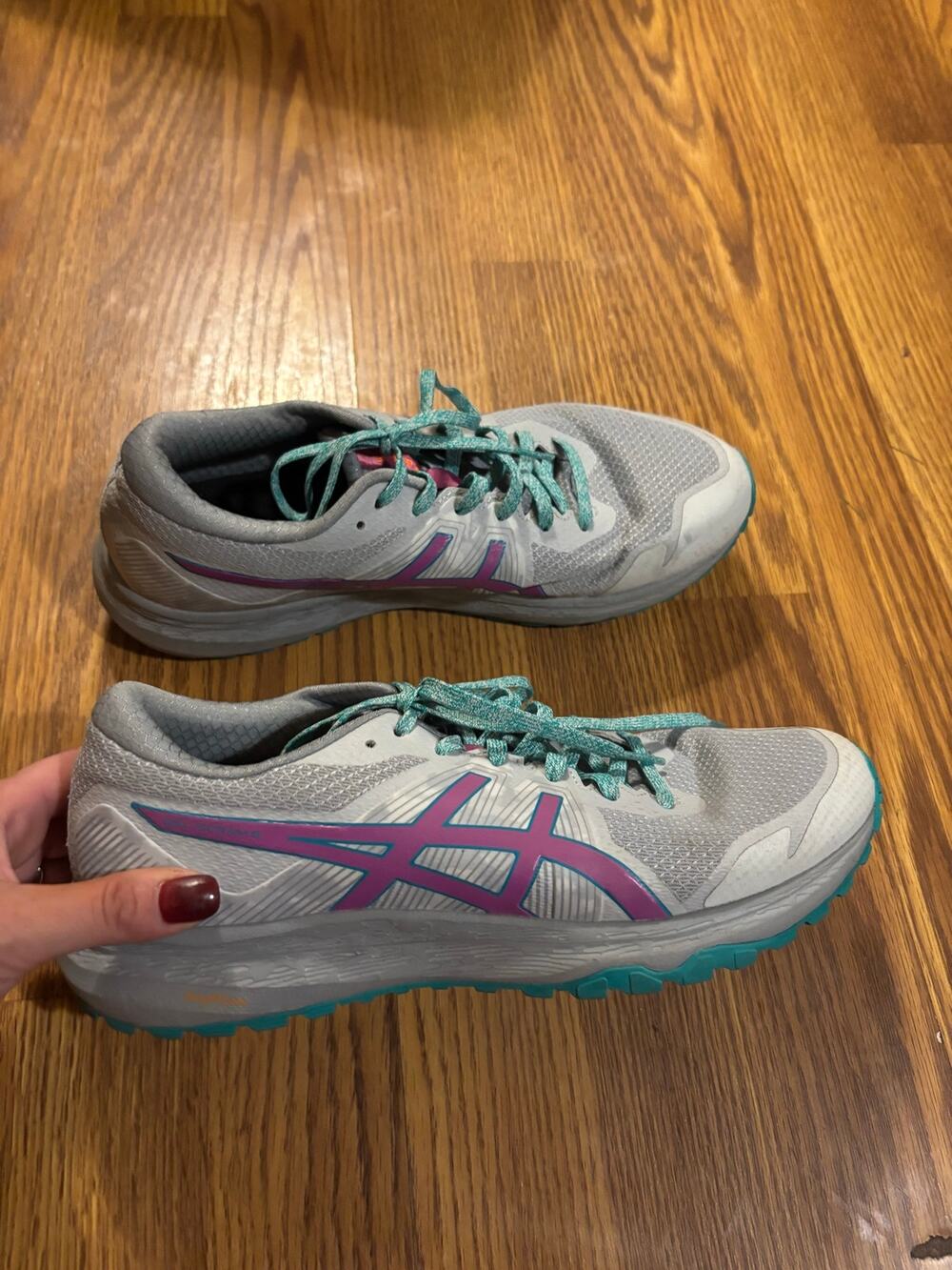 ASICS Gray/ Purple Trail Running Gel- Scram 6 Athletic Shoes/ Sneakers